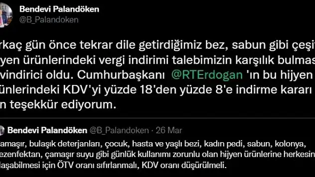 TESK'ten KDV teşekkürü