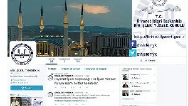 Din İşleri Yüksek Kurulu sosyal medyada