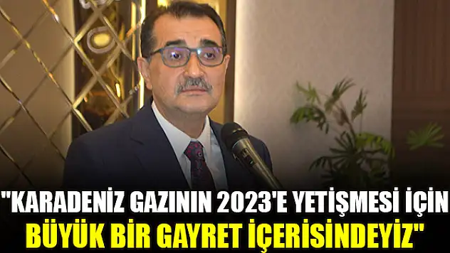 'Karadeniz gazının 2023'e yetişmesi için büyük bir gayret içerisindeyiz'
