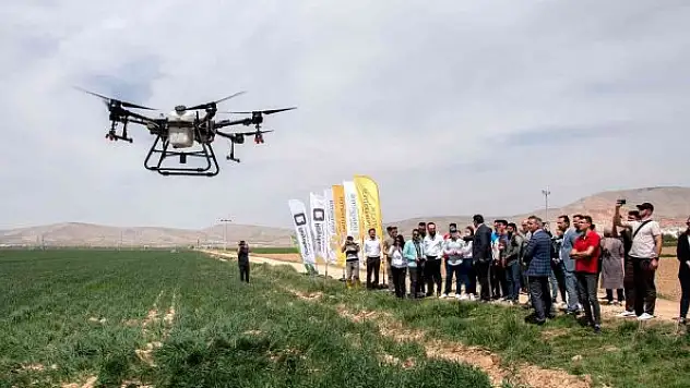 SÜ Ziraat Fakültesi çiftliğinde drone ile ilaçlama yapıldı