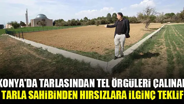 Konya'da tarlasından tel örgüleri çalınan tarla sahibinden hırsızlara ilginç teklif