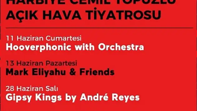 Harbiye'de uluslararası sanatçıların sahne alacağı konserler başlıyor