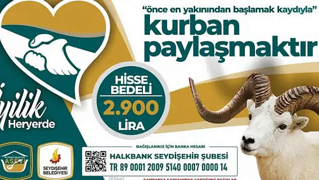 Seydişehir'de hisse bağış kampanyası başladı