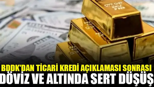BDDK'dan ticari kredi açıklaması sonrası döviz ve altında sert düşüş