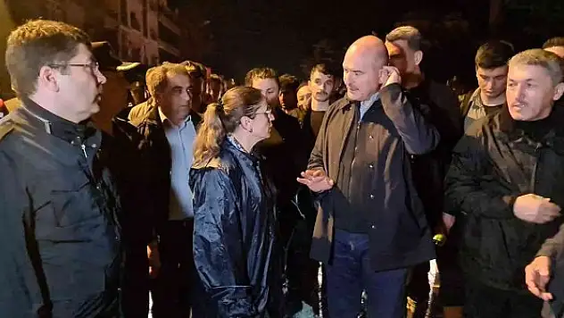Bakan Soylu, selin ağır tahrip verdiği Kozcağız'da