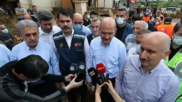 Bakan Kurum ve Bakan Karaismailoğlu, Bozkurt'ta çalışmaları yerinde inceledi