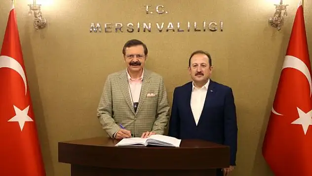 TOBB Başkanı Hisarcıklıoğlu, Mersin'de temaslarda bulundu