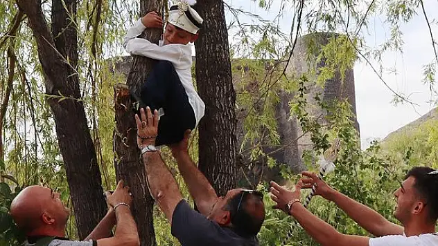 Sünnet olmaktan korkan çocuk, ağaca tırmandı