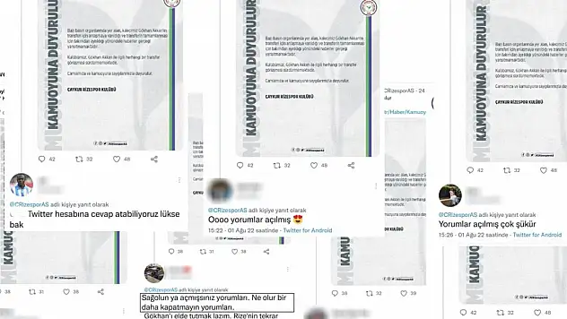 Rizespor'da yönetim değişti, sosyal medya yorumlara açıldı