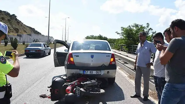 Sinop'ta trafik kazasında motosiklet sürücüsü yaralandı