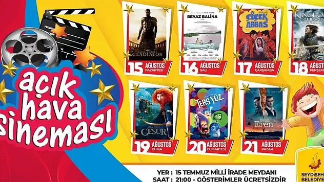 Seydişehirliler yaz akşamlarının keyfini açık hava sinemasıyla çıkaracak