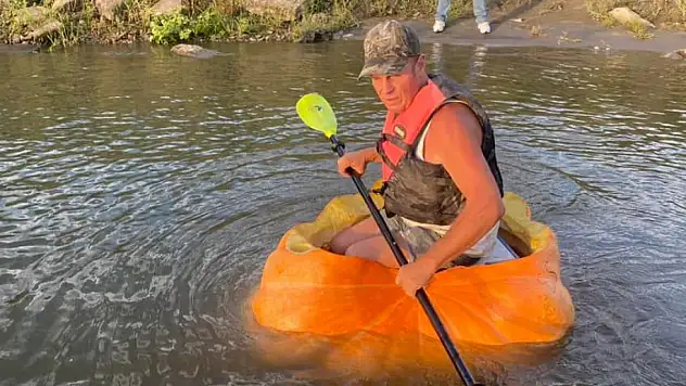 Dev balkabağı kayık oldu