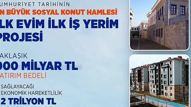Cumhuriyet tarihinin en büyük sosyal konut projesinin temeli yılbaşında atılacak