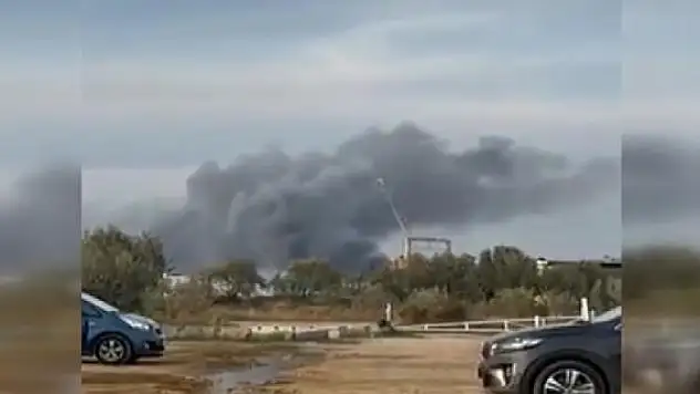 Kırım'da iniş yapan uçakta patlama