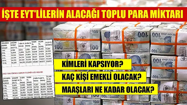 EYT düzenlemesinde detaylar belli oldu! İşte EYT'lilerin alacağı toplu para miktarı