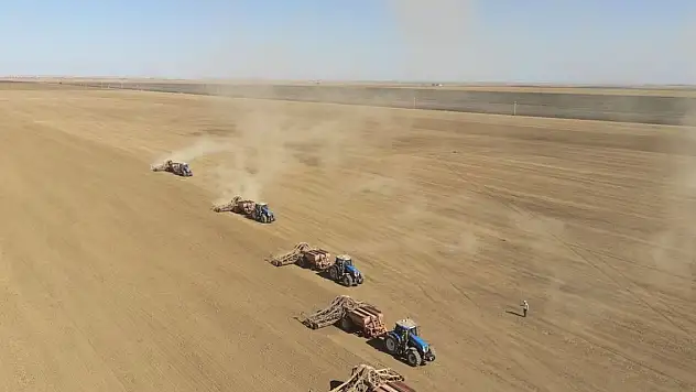 Türkiye'nin en büyük tarım işletmesinde tohumlar toprakla buluşuyor