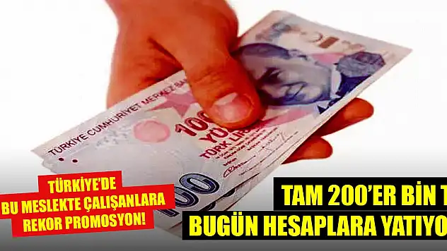 Türkiye'de bu meslekte çalışanlara rekor promosyon! Tam 200'er bin TL bugün hesaplara yatıyor