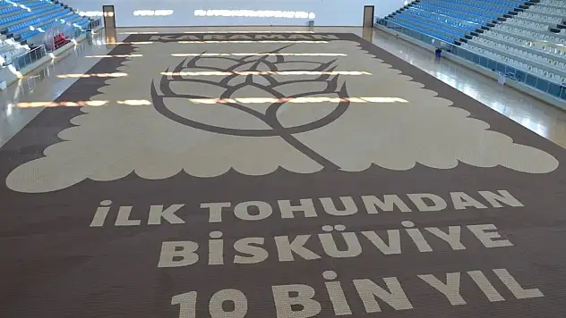 Karaman'da dünyanın en büyük mozaik bisküvisi oluşturuldu