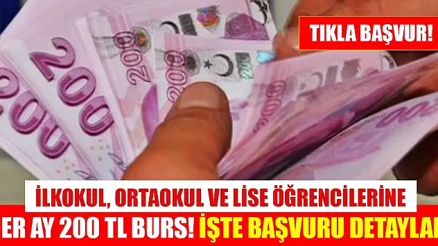 İlkokul, ortaokul ve lise öğrencilerine her ay 200 TL burs! İşte başvuru detayları