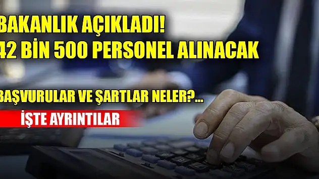 Kamuya büyük alım... 42 bin 500 personel alınacak. Başvurular ve şartlar neler?... İşte ayrıntılar