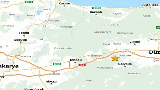 Düzce'de 4.1 büyüklüğünde deprem