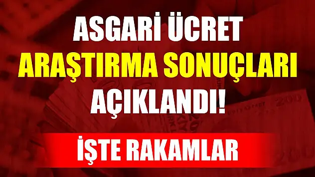 Asgari ücret araştırma sonuçları açıklandı! İşte rakamlar