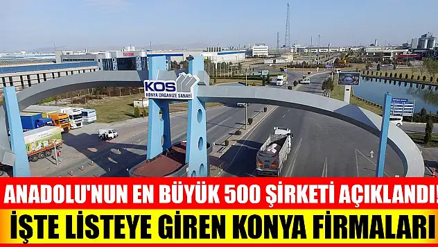 Anadolu'nun en büyük 500 şirketi açıklandı! İşte listeye giren Konya firmaları