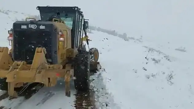 Elazığ'da kar yağışı etkili oldu kapanan 125 köy yolundan 48'i açıldı (2)