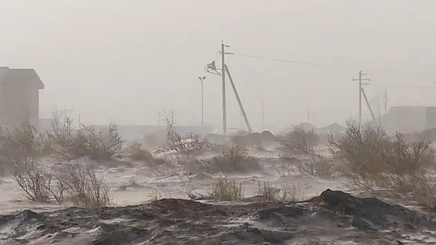 Moğolistan'da kum fırtınası