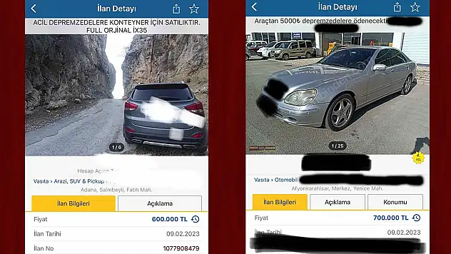 Yeni ilanlarda dikkat çeken ayrıntı İkinci el araçlar depremzede paylı satılıyor