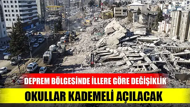 Deprem bölgesinde okullar kademeli açılacak