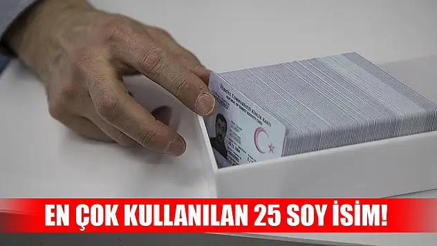 En çok kullanılan 25 soy isim!