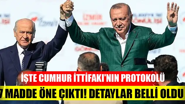 İşte Cumhur İttifakı'nın protokolü: 7 madde öne çıktı! Detaylar belli oldu