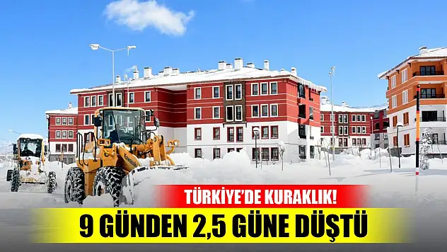 Türkiye'de kuraklık! 9 günden 2,5 güne düştü