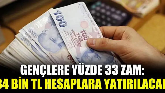 Gençlere yüzde 33 zam 84 bin TL hesaplara yatırılacak