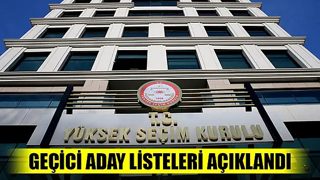 Son Dakika! YSK geçici aday listesini yayınladı