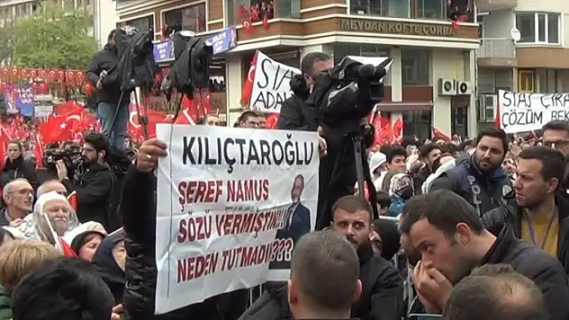 CHP mitinginde Kılıçdaroğlu'na tepki: 'Şeref, namus sözü vermiştin, neden tutmadın?'