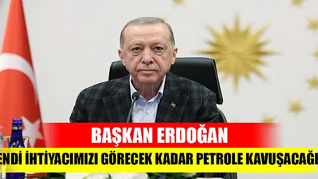 Cumhurbaşkanı Erdoğan: Kendi ihtiyacımızı görecek kadar petrole kavuşacağımız günler de çok uzak değil