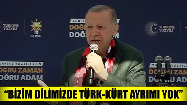 Cumhurbaşkanı Erdoğan: Bizim dilimizde Türk-Kürt ayrımı yok