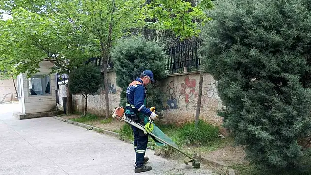 Seçim öncesi okul bahçelerine bakım
