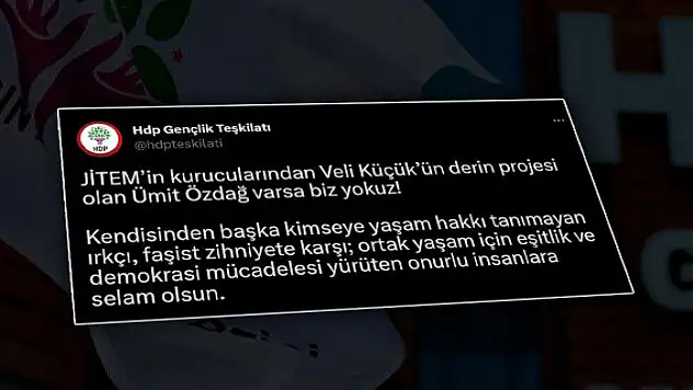 HDP Gençlik Teşkilatı isyan bayrağını çekti: Özdağ varsa biz yokuz