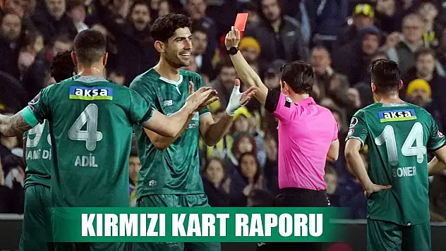 Konyaspor'un kırmızı kart raporu