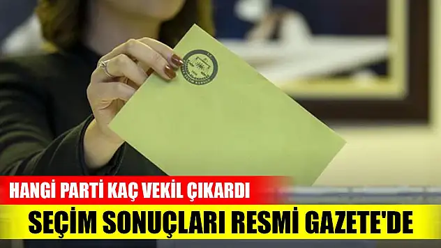 Son Dakika! Seçim sonuçları Resmi Gazete'de! Hangi parti kaç milletvekili çıkardı
