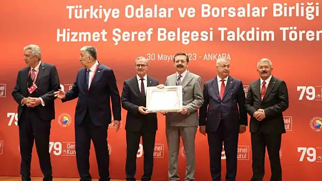 Kütükcü'ye TOBB Hizmet Şeref Belgesi