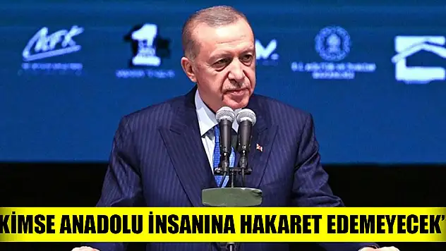 Cumhurbaşkanı Erdoğan: Kimse Anadolu insanına hakaret edemeyecek