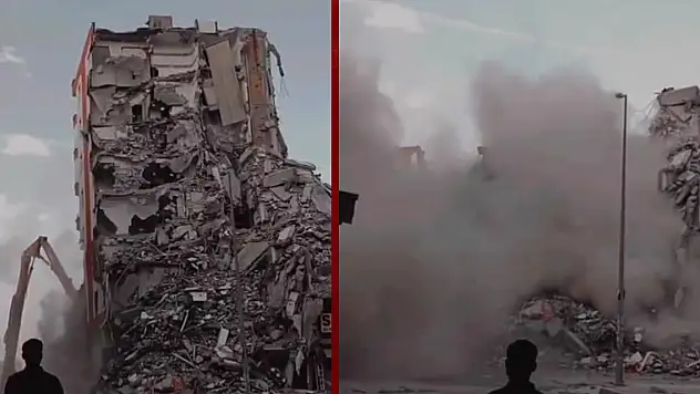 Diyarbakır'da deprem hasarlı 7 katlı bina yıkım sırasında çöktü