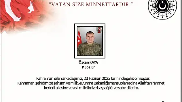 Pençe operasyonu bölgesinden acı haber!