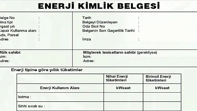Bakanlık Enerji Kimlik Belgesi düzenlenen bina sayısını açıkladı
