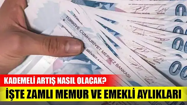 Kademeli artış nasıl olacak? İşte zamlı memur ve emekli aylıkları