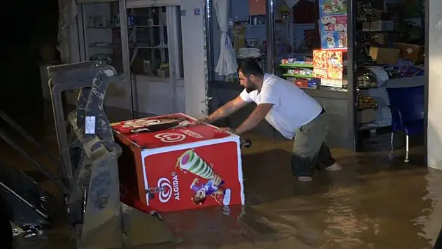 Sakarya'da taşan dere nedeniyle bazı ev ve iş yerlerini su bastı